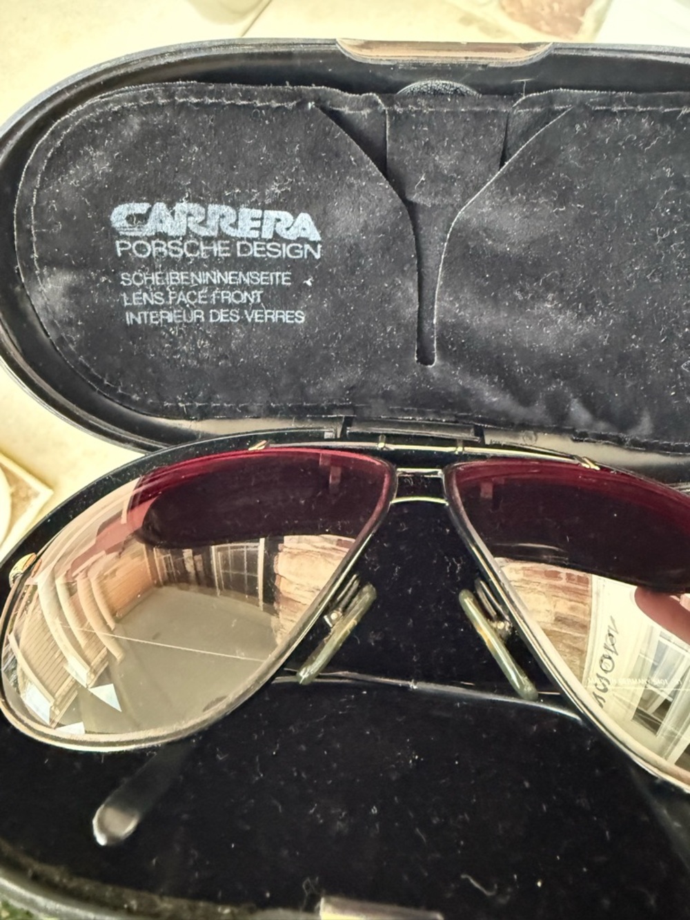 Porsche Design Men’s Aviator Sunglasses - metal Frame, Red Gradient Lenses